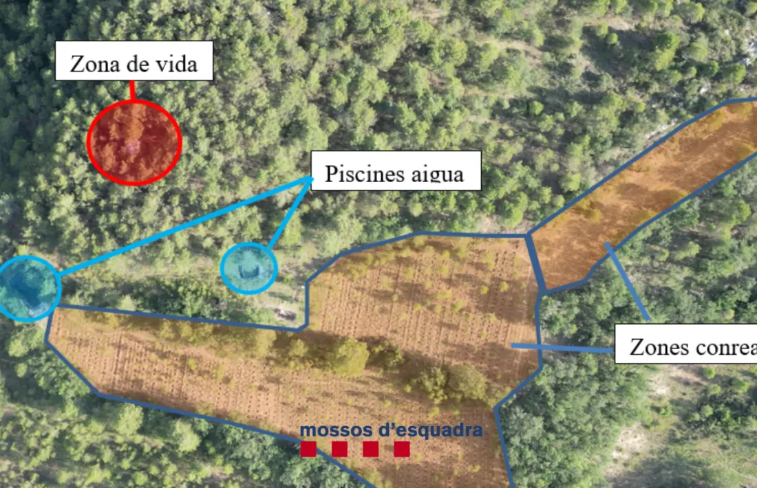 Mapa de la zona on feien vida els cuidadors i de la plantació.