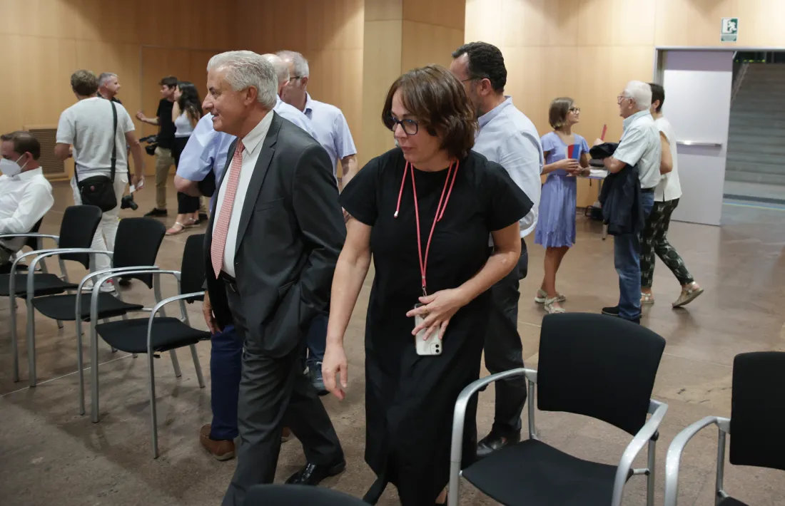 Cristina Rico i Josep Maria Cabanes, ahir al Centre de Congressos d’Andorra la Vella durant la celebració del congrés.