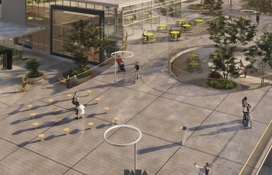 Recreació de la futura plaça del Poble.