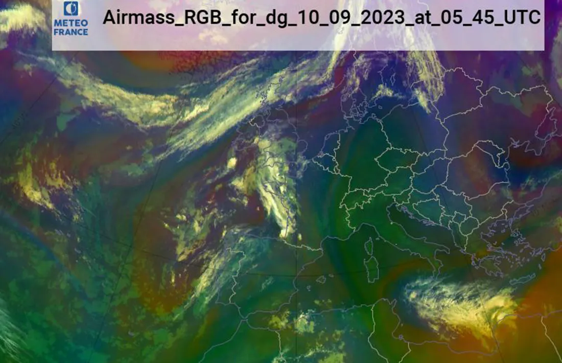 Mapa amb la situació de les masses d'aire d'aquest diumenge.
