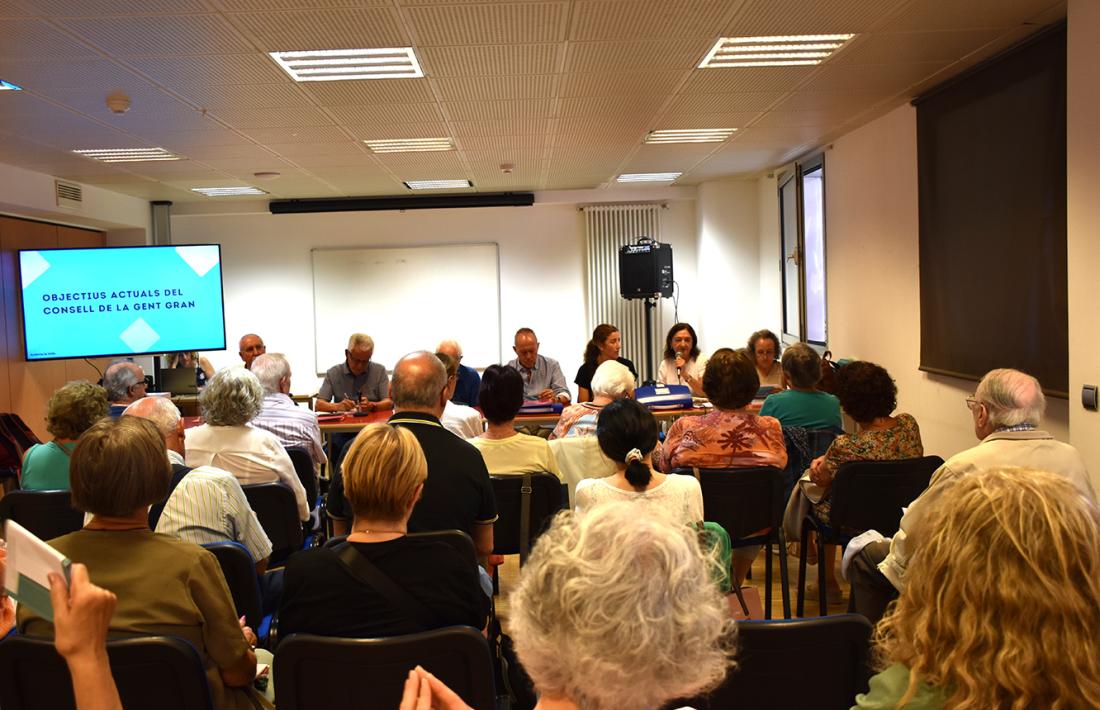 Un moment de la reunió dels membres del consell de la gent gran d'Andorra la Vella amb el col·lectiu.