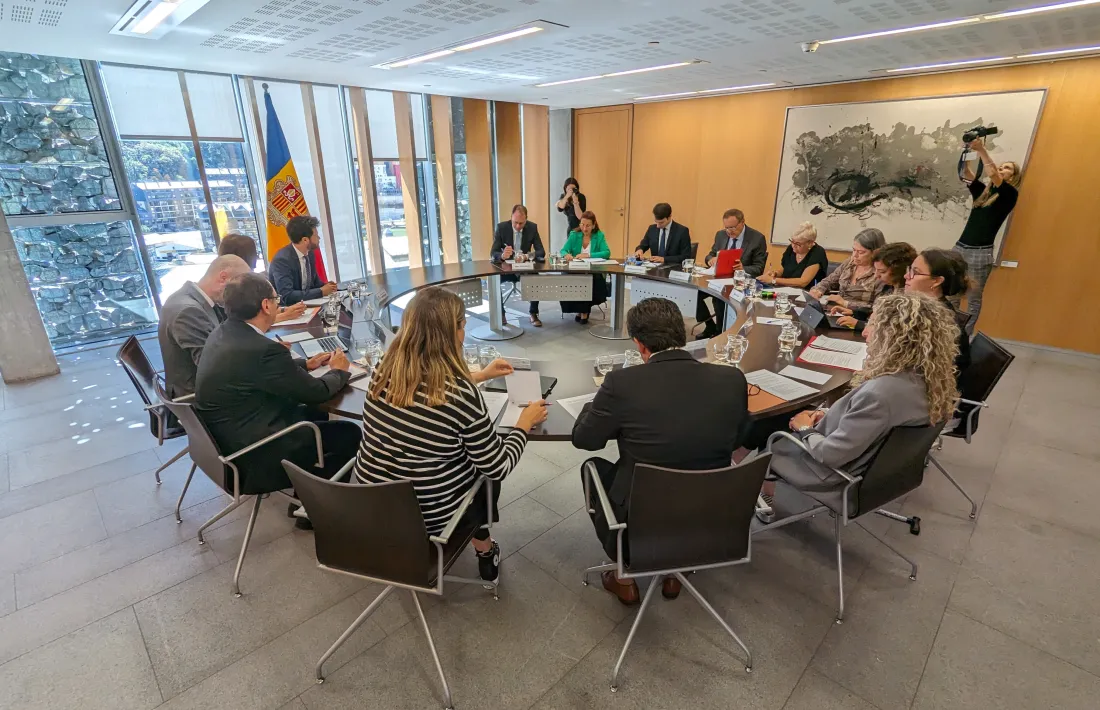 Un moment de la reunió mantinguda avui.