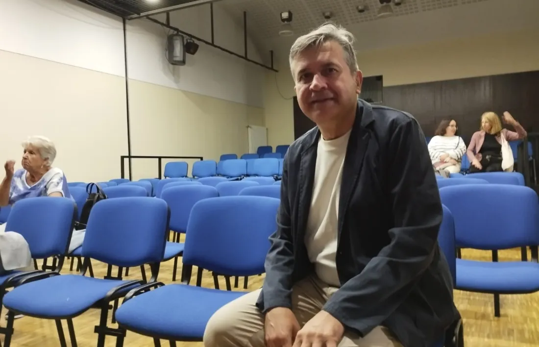 L’autor de ‘Les muntanyes de la llibertat’, també cap de continguts del Memorial Democràtic, a punt de la conferència que va impartir ahir a La Llacuna.