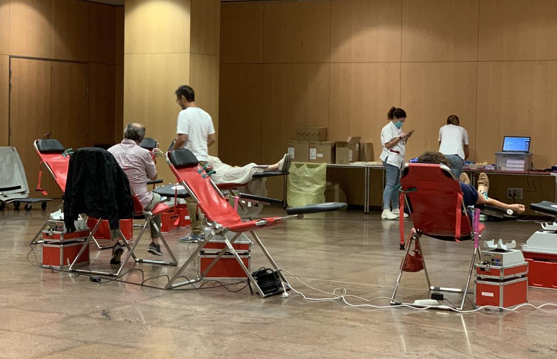 Un moment de la campanya de donació de sang.