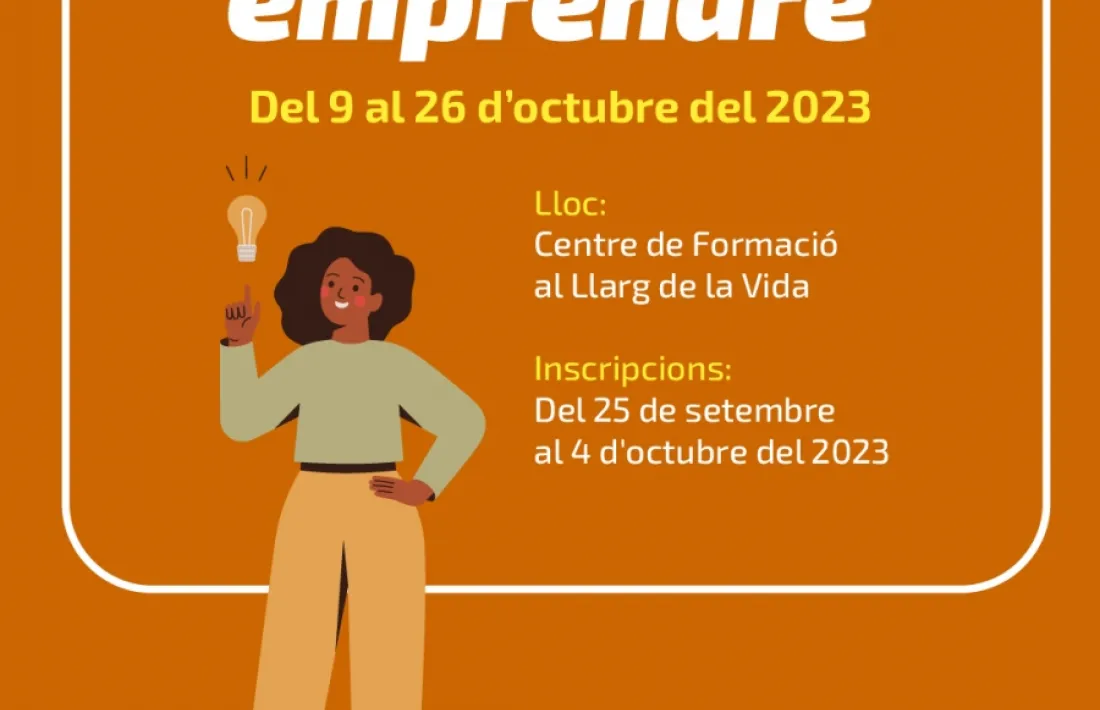 Cartell del curs 'Aprèn a emprendre'.