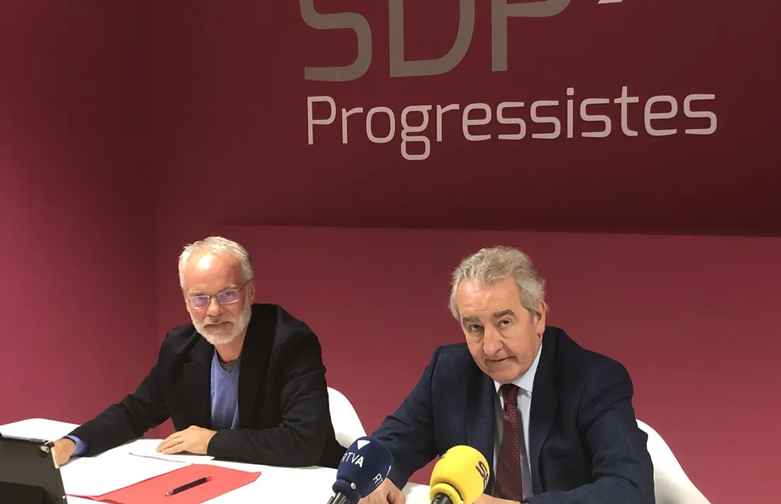 Josep Roig i Jaume Bartumeu, en roda de premsa.