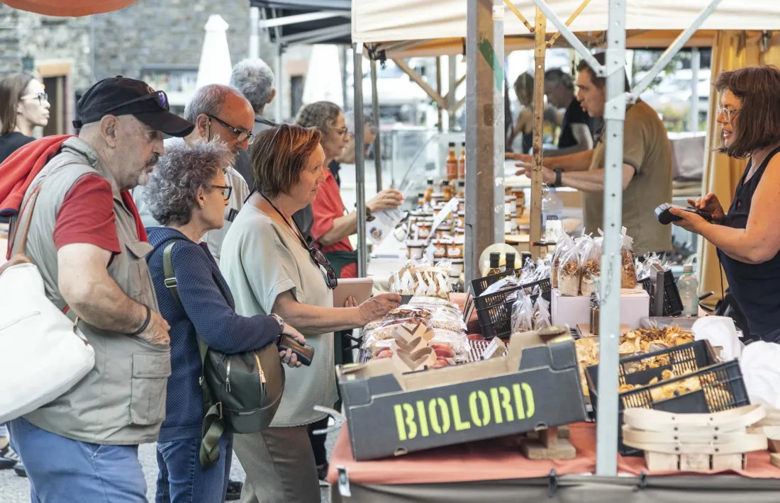 Visitants al mercat de la Pitavola del Comapedrosa aquest cap de setmana.