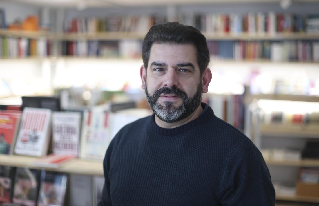 Gálvez, a la llibreria La Trenca el febrer passat, a punt de presentar-hi ‘La torre dels russos’.