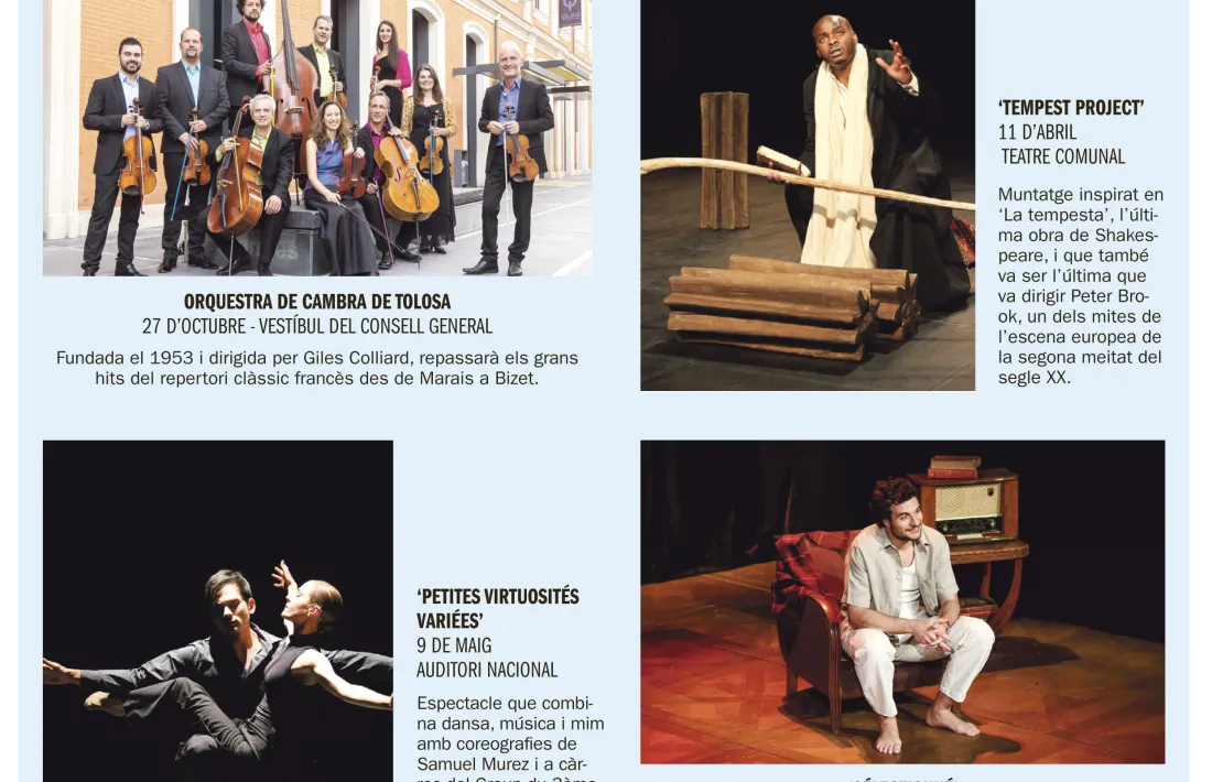 La programació de la 'Saison Culturelle 2023-2024 de la France en Andorre'.