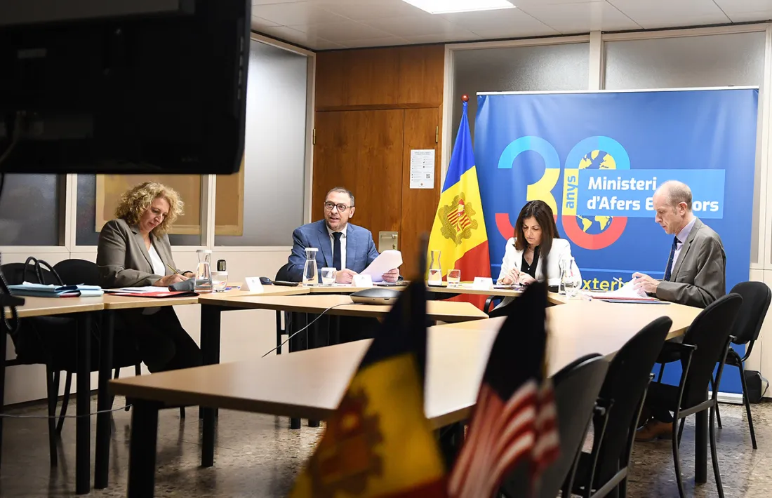 El comitè bilateral Fulbright Andorra durant la reunió anual celebrada aquest dimarts de manera telemàtica.
