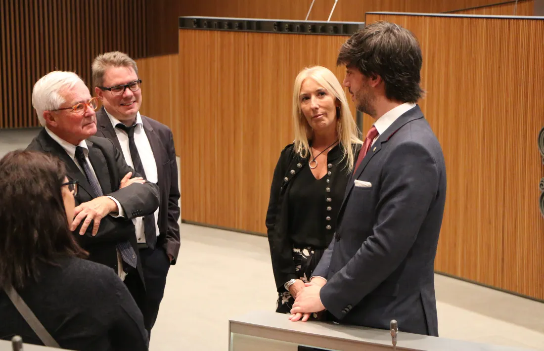La delegació de l'ECRI amb els síndics generals, avui.