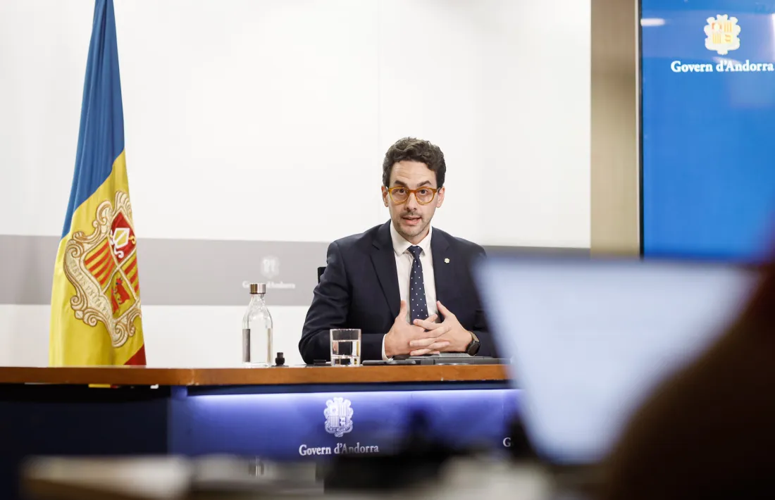 El ministre portaveu, Guillem Casal, durant la compareixença posterior al consell de ministres d’avui.