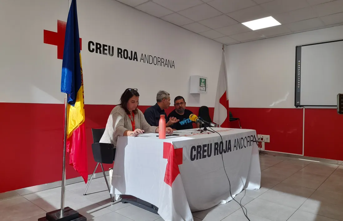 Un moment de la roda de premsa d'aquest matí.