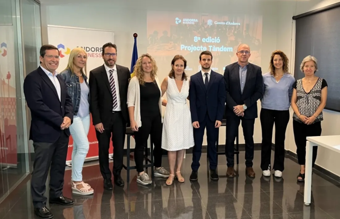 Un moment de la presentació de la vuitena edició del projecte Tàndem.