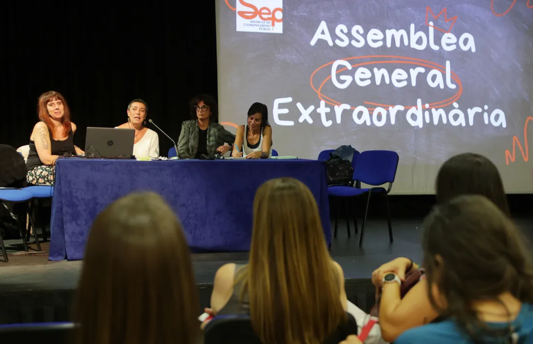 Un moment de l’assemblea que el SEP va celebrar la setmana passada a La Llacuna.