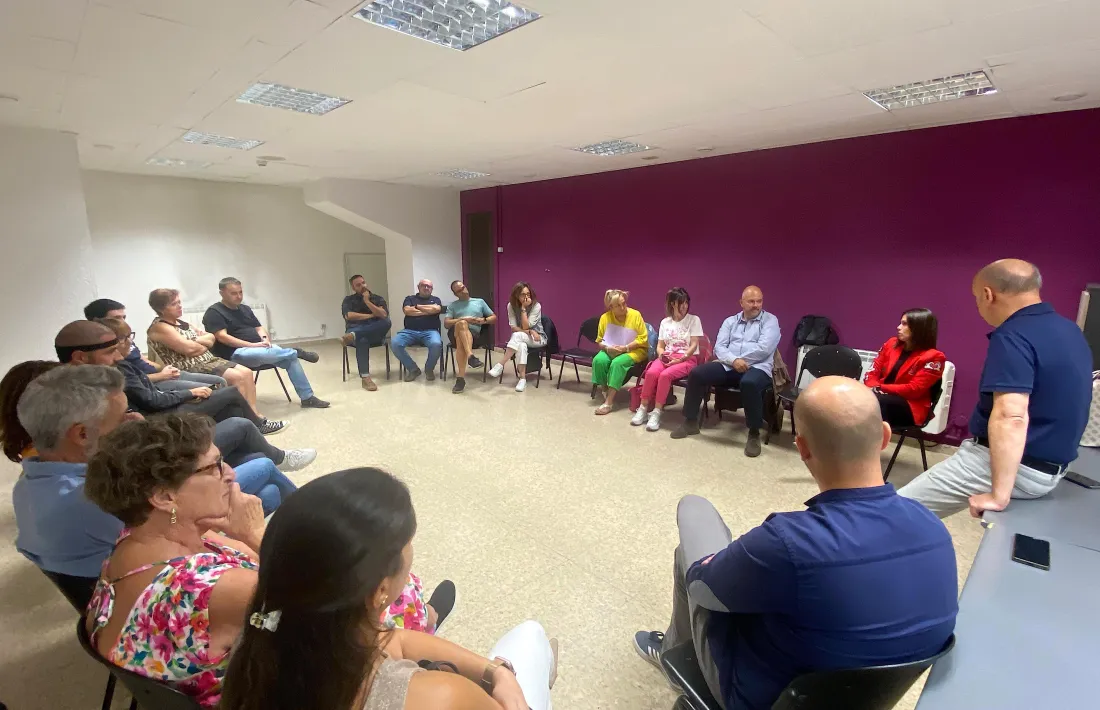 Un moment de la reunió de l'executiva d'UP d'aquest vespre.