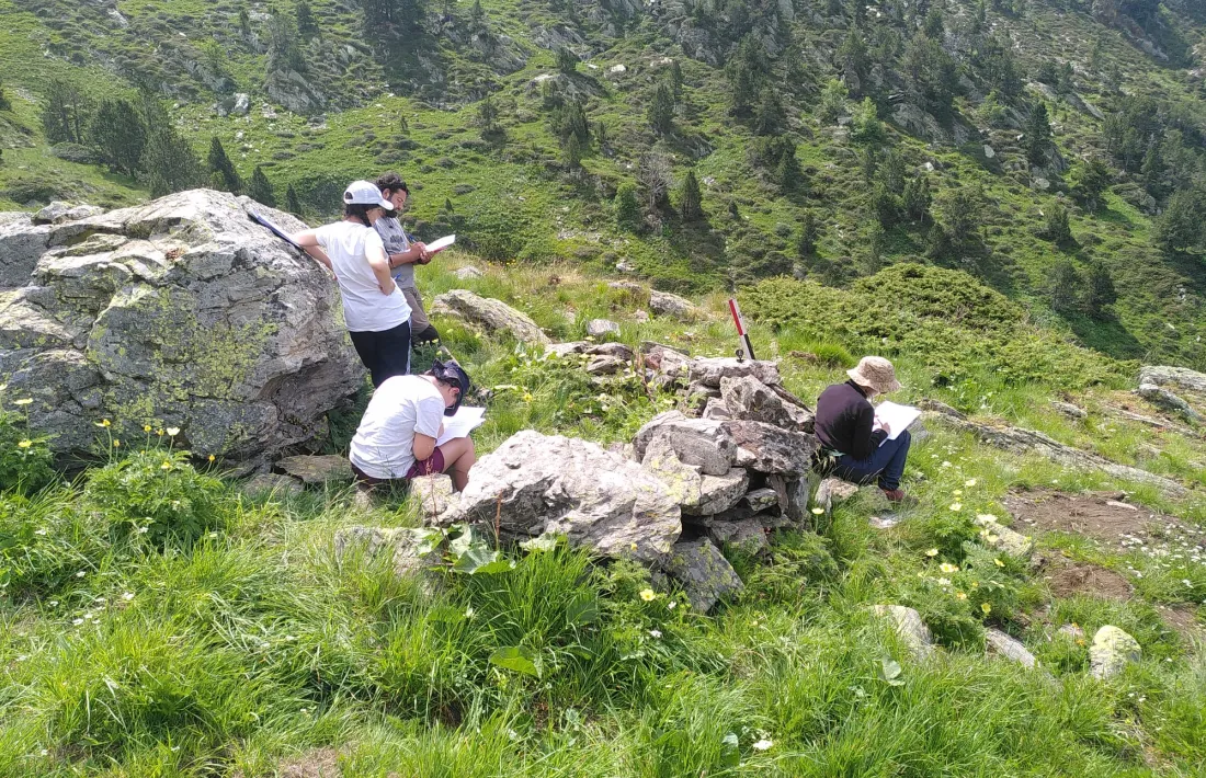 Els arqueòlegs en un moment de la feina que estan duent a terme a Ordino.