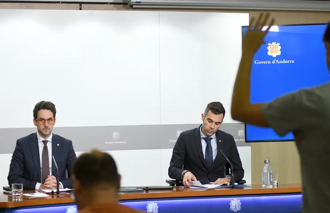 Casal i Forné durant la compareixença d'aquesta tarda.