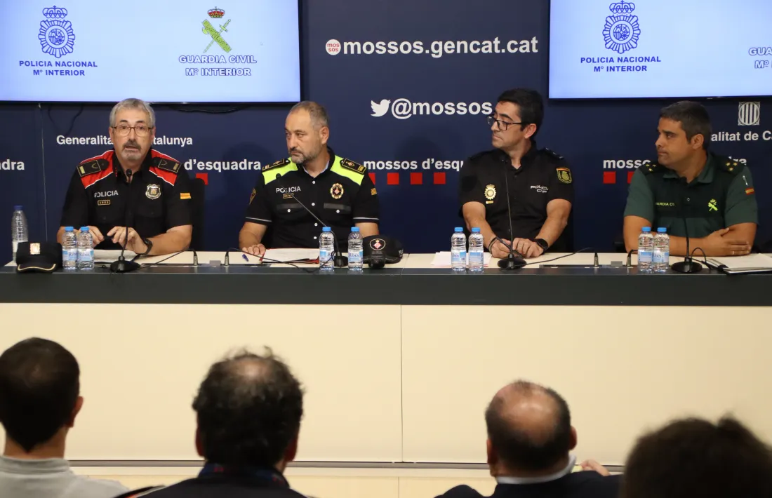La roda de premsa dels cossos de seguretat espanyols celebrada avui.