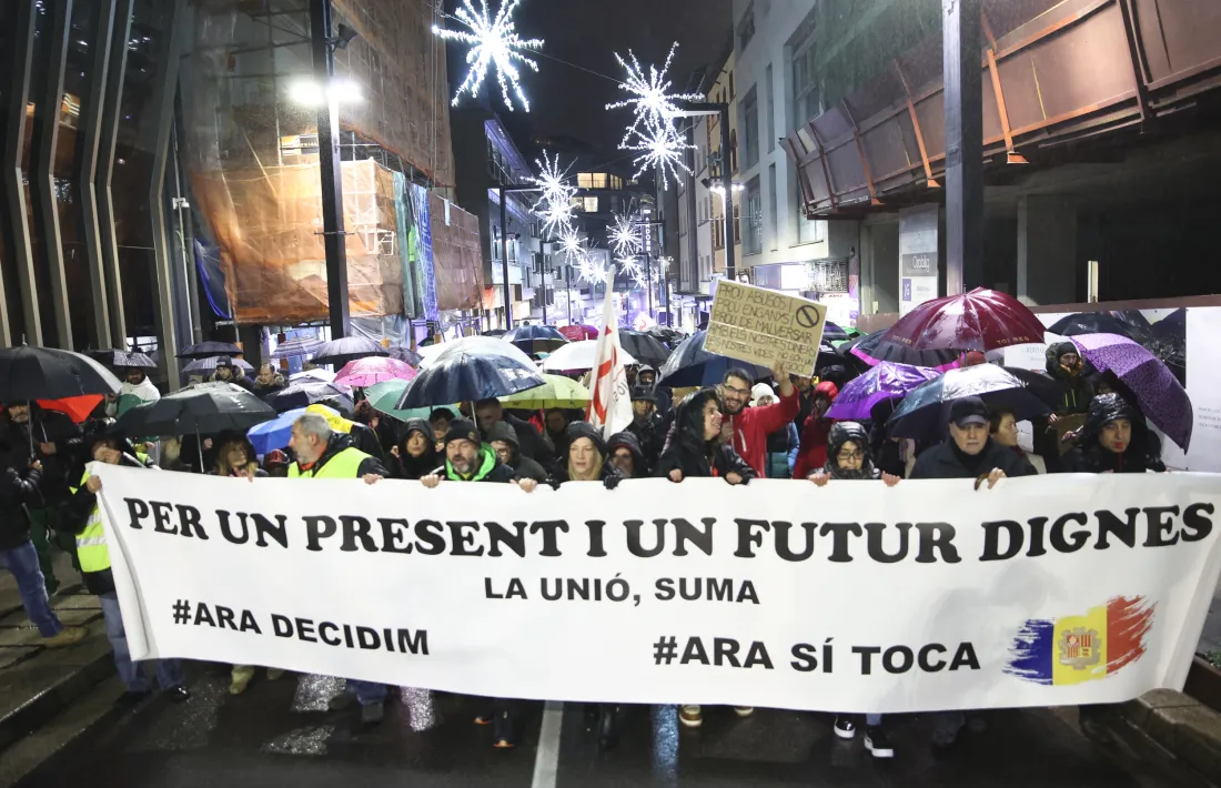La capçalera de la manifestació que es va celebrar el 8 de desembre passat.