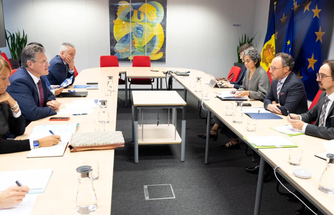 Un moment de la reunió mantinguda avui.