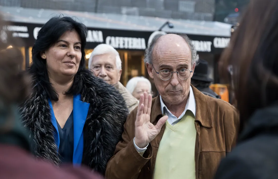 Eva Sansa amb Joan Pieras durant la celebració de 'La Massana Còmic'.
