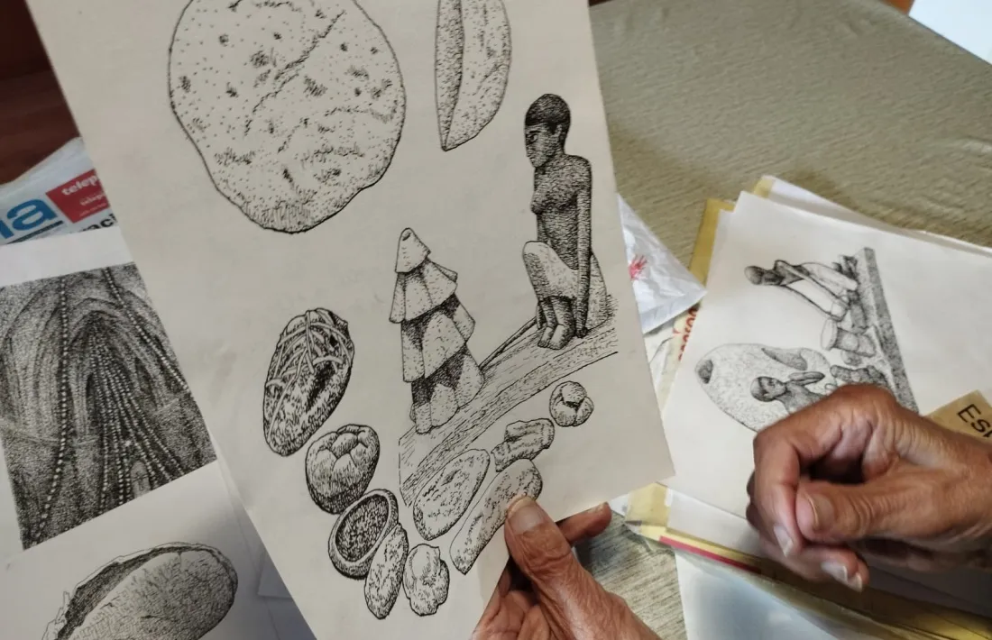 Sergi Mas, amb unes estupendes làmines del llibre del pa. 