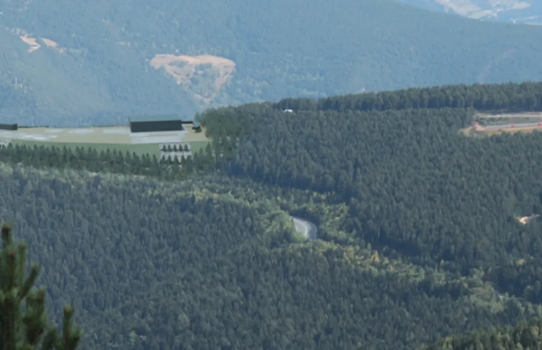 Rènder del futur heliport nacional.