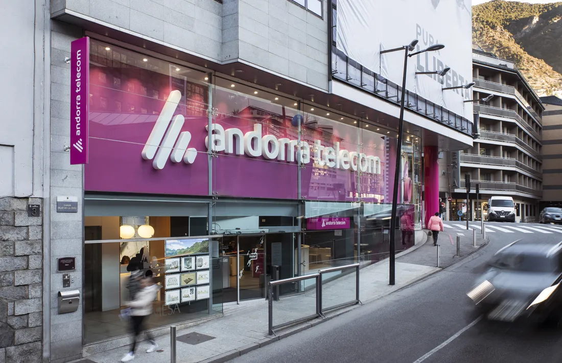 L’oficina comercial d’Andorra Telecom a Prat de la Creu, a la capital.