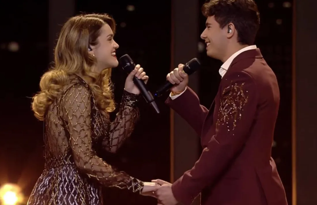 El cantant català, amb Amaia, a la final d’Eurovisió del 2018: van quedar al lloc 23è.