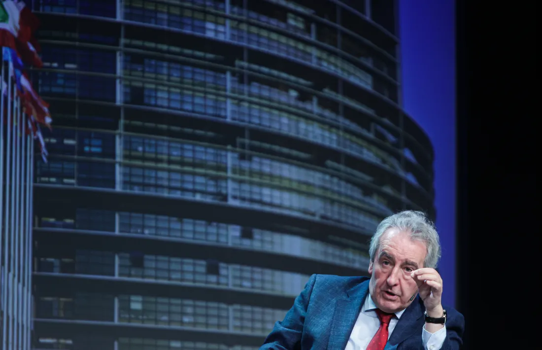 Jaume Bartumeu, avui durant la seva intervenció al Centre de Congressos d’Andorra la Vella.