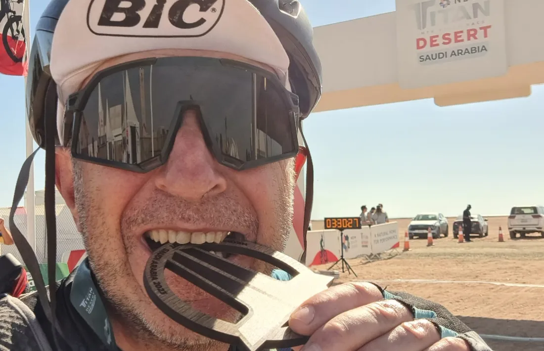 Ramon Aranda, amb el metall de ‘finisher’.