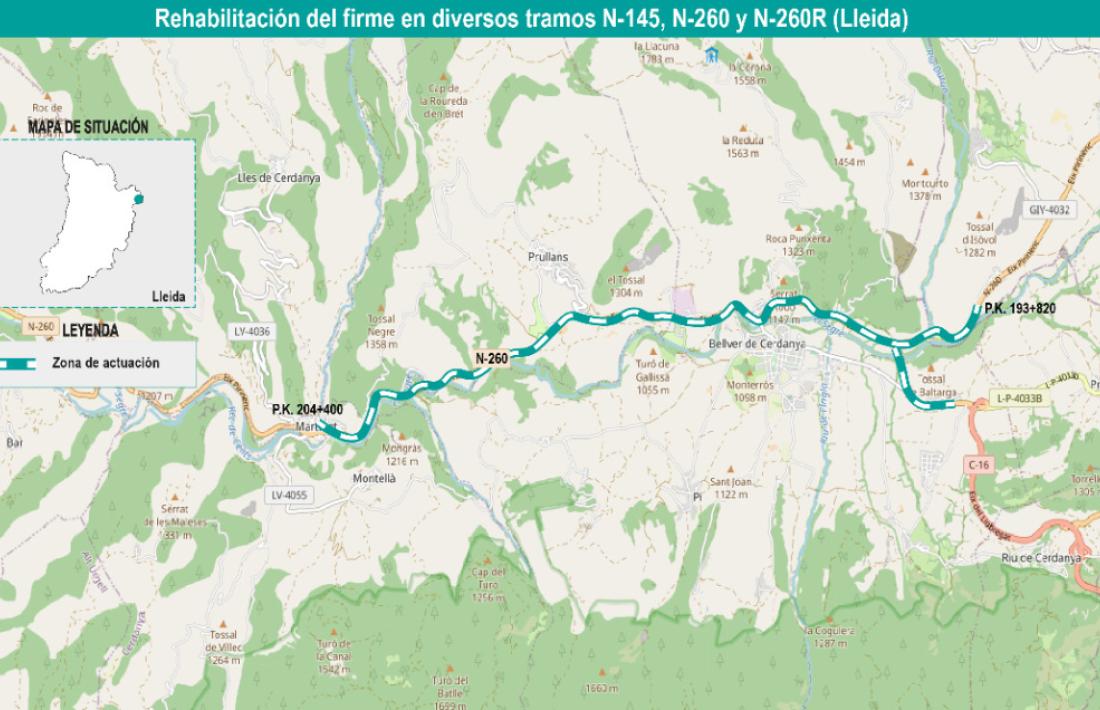 Mapa dels punts on s'efectuaran les millores. 