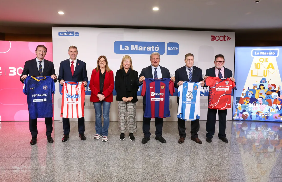 Ferran Vilaseca, el president de l’FC Andorra, en l’acte de presentació ahir de La Marató.