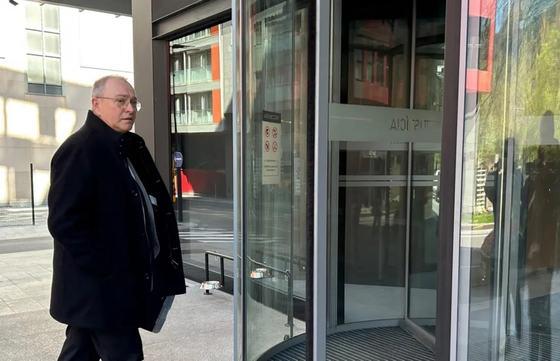 Emili Campos entrant a la Seu de la Justícia.