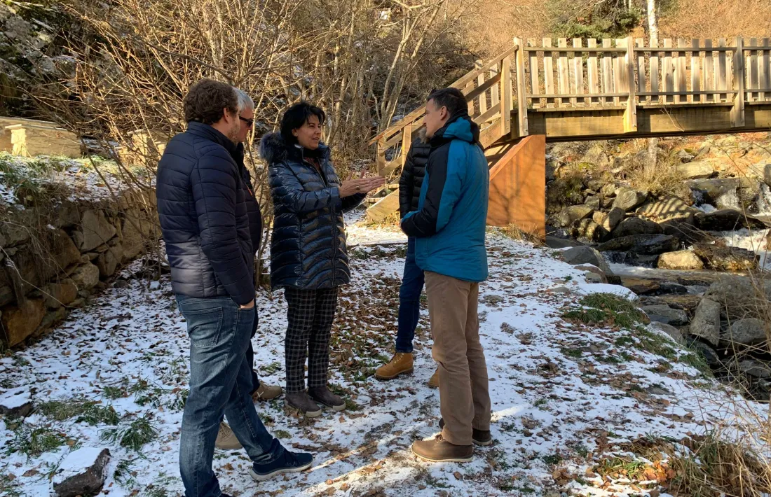 Els candidats de CC, avui al costat del riu Pollós.