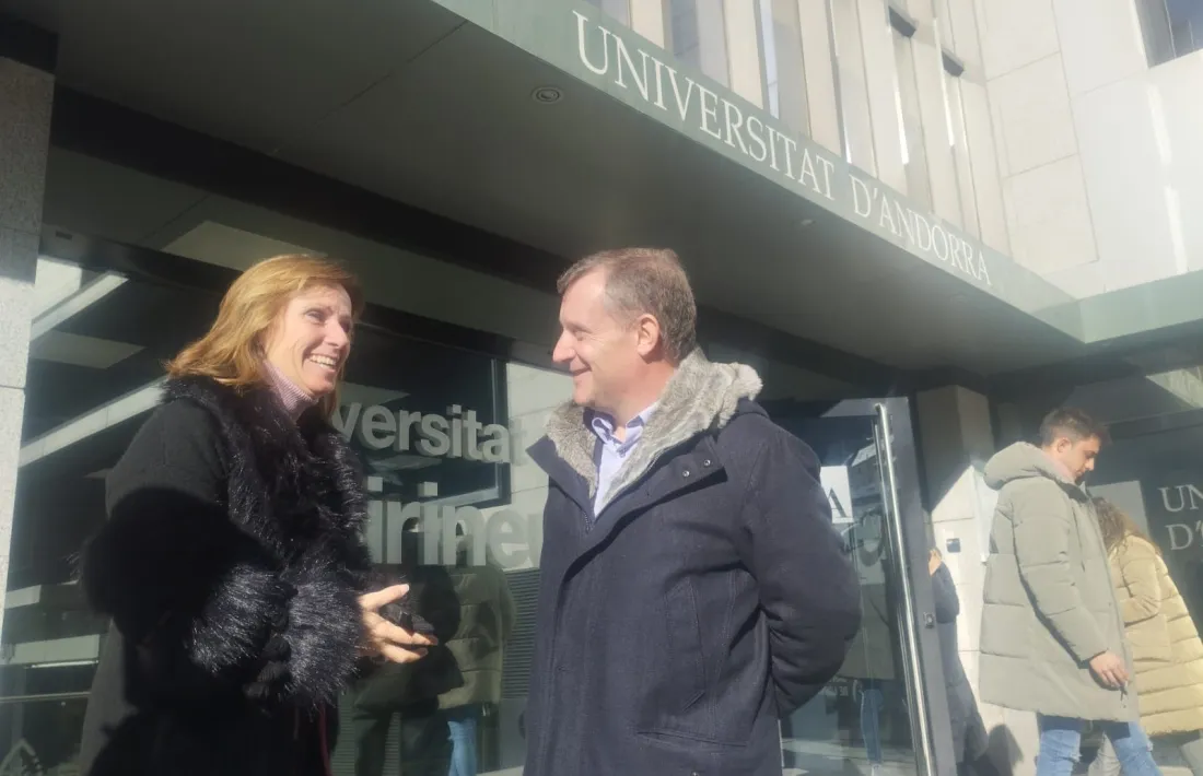 Josep Majoral i Mireia Codina, caps de llista d’UL, a l’UdA.