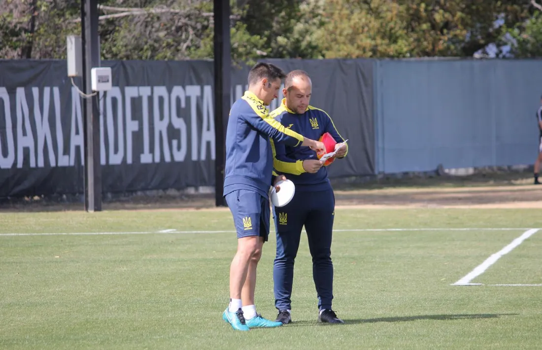 Jordi Escura, amb Lluís Cortés quan van treballar junts amb la selecció d’Ucraïna.