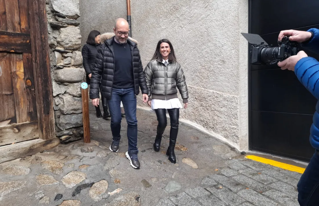 Joan Sans i Laura Mas han parlat de cultura, aquest matí a prop de Casa Cristo.