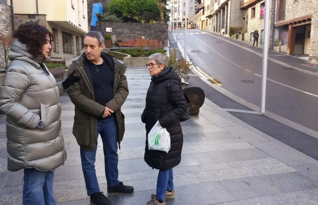 Els integrants de la candidatura, avui al centre de la Massana.