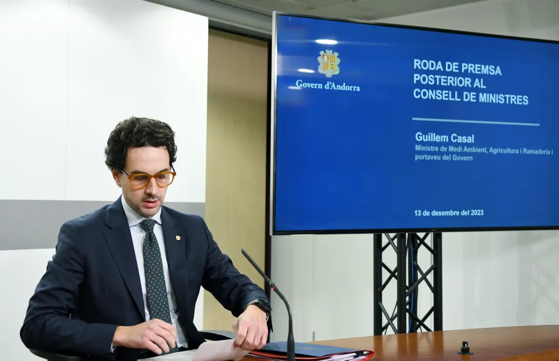 El ministre portaveu, Guillem Casal, en la compareixença d’avui.