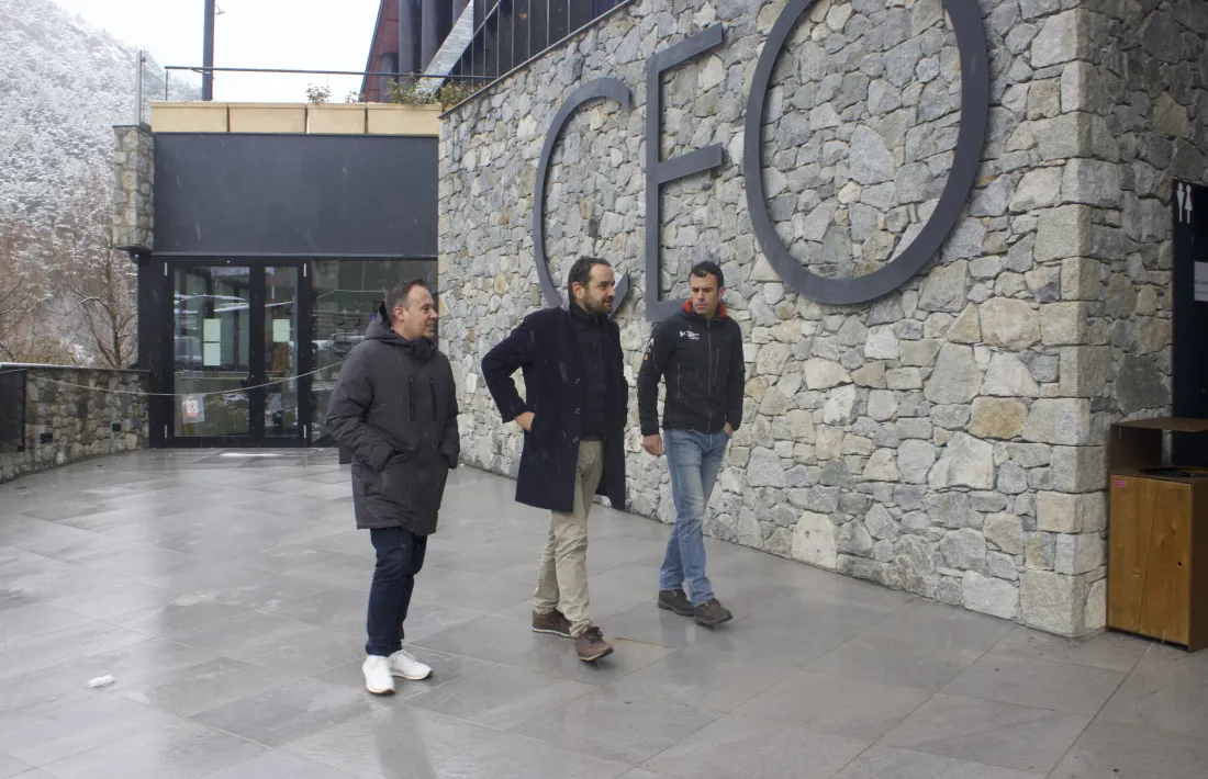Serracanta i altres membres de la candidatura al CEO, avui.