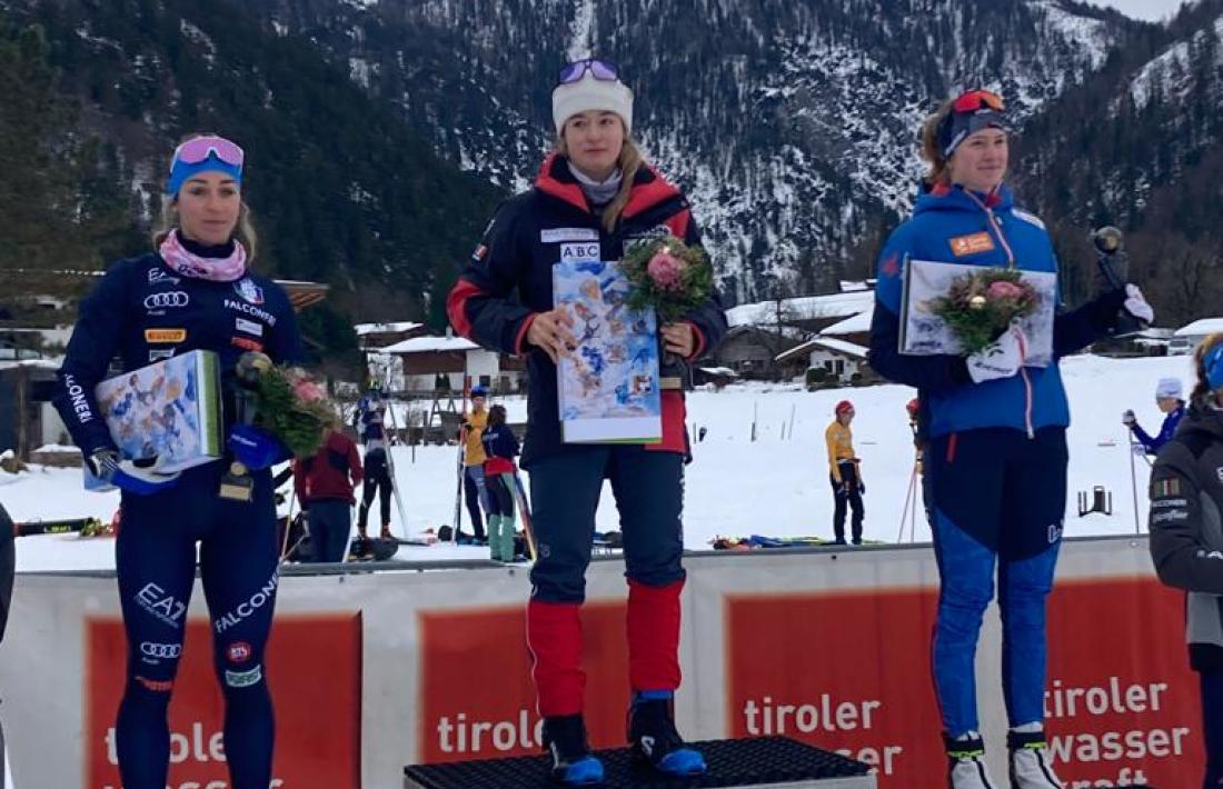 Gina del Rio, al lloc més alt del podi a Sant Ulrich am Pillersee.