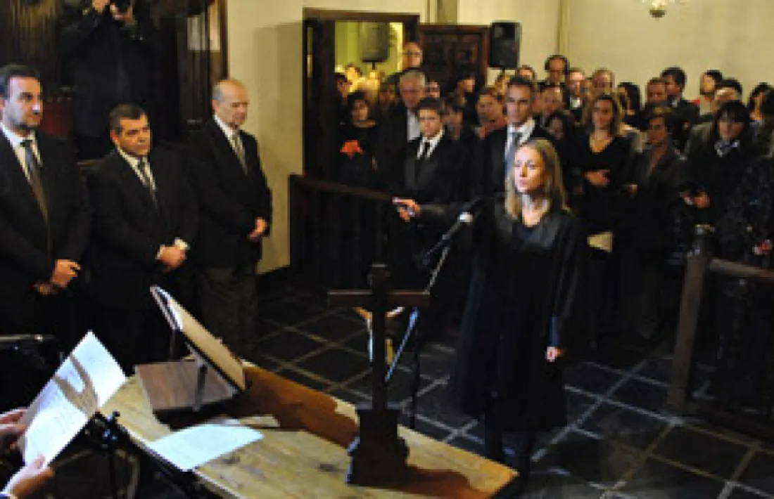 Estragués en la presa de possessió com a magistrada adjunta del Tribunal de Corts.