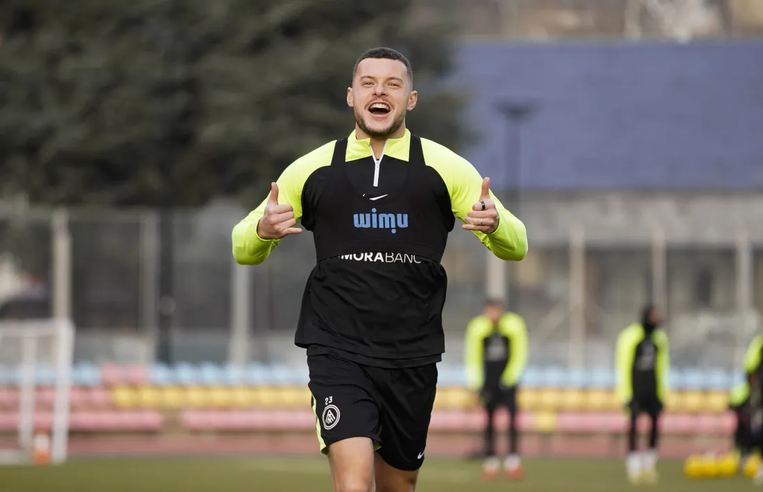 Diego Alende, amb l’FC Andorra.