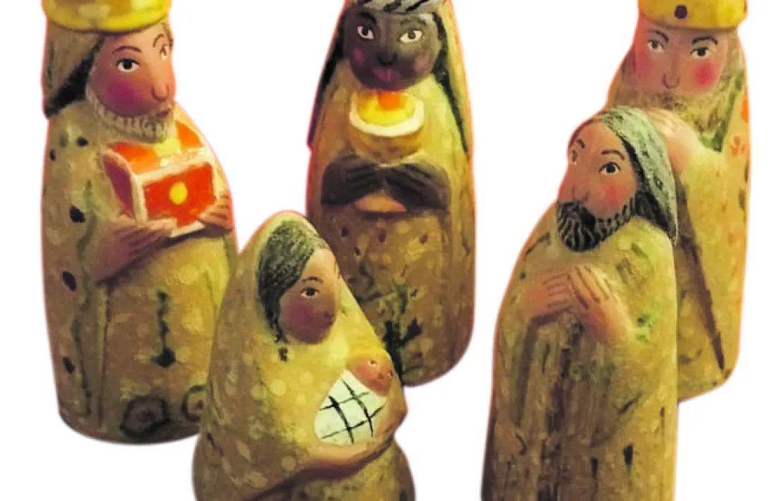 La Sagrada Família, en primer terme, amb els Reis Mags: les figures són de Sergi Mas, i Casi Arajol n’és l’afortunat propietari.