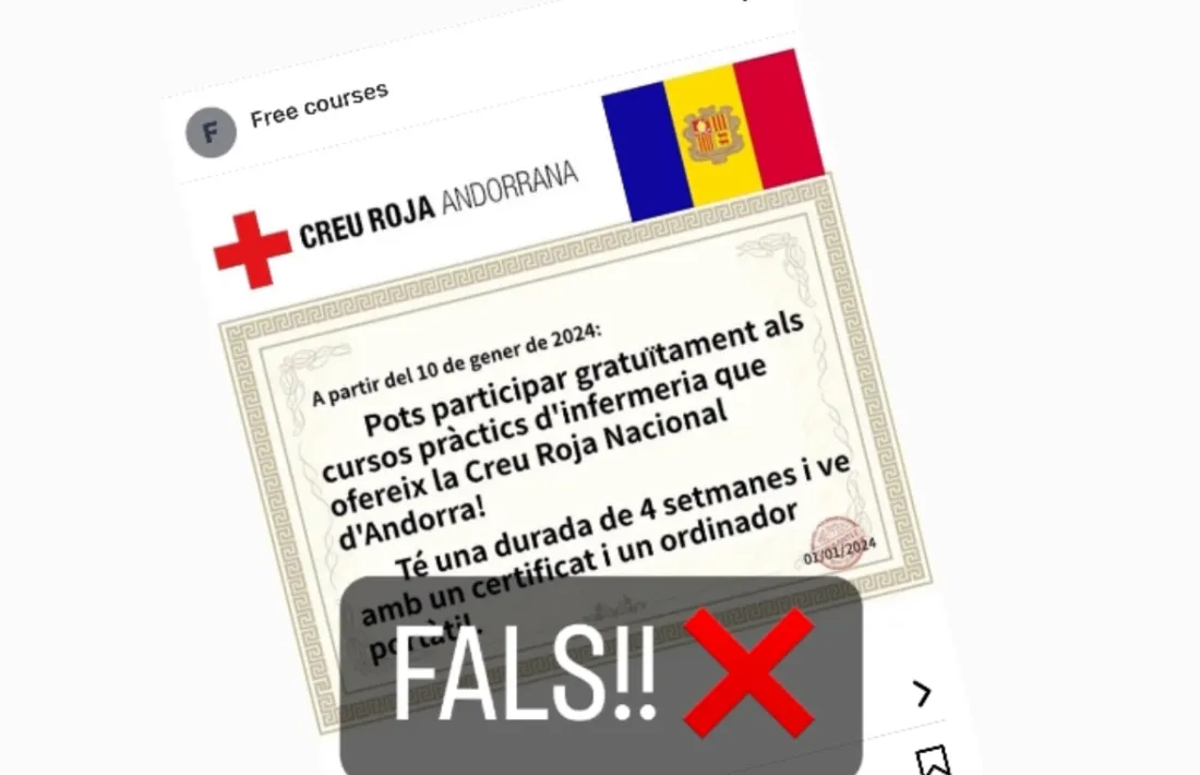 El tuit de la Creu Roja alertant de la falsedat de l'oferta.