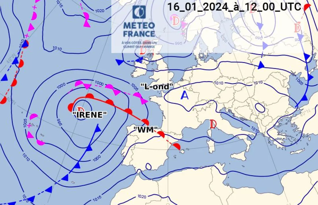 La previsió de Meteo France.