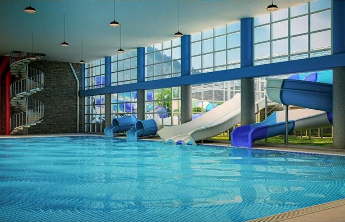 Projecció de com havia de quedar la piscina.