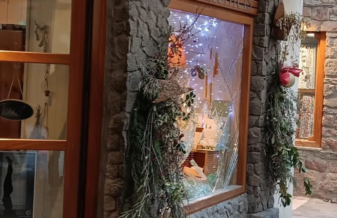 L'estat en què va quedar l'aparador de l'establiment. 